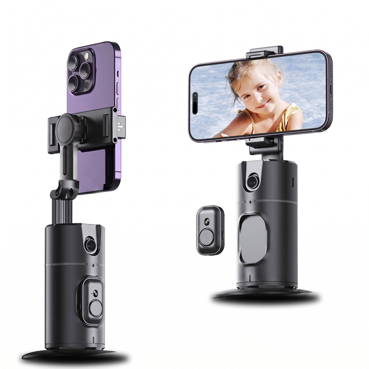 Soporte Selfie PTZ 360° con Seguimiento Facial IA — Voltex