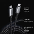 Cable de Carga Anker 240W Trenzado — Serie 5 — Voltex