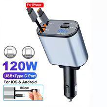 Cargador de Carro 100W Metálico Carga Rápida Dual — Voltex