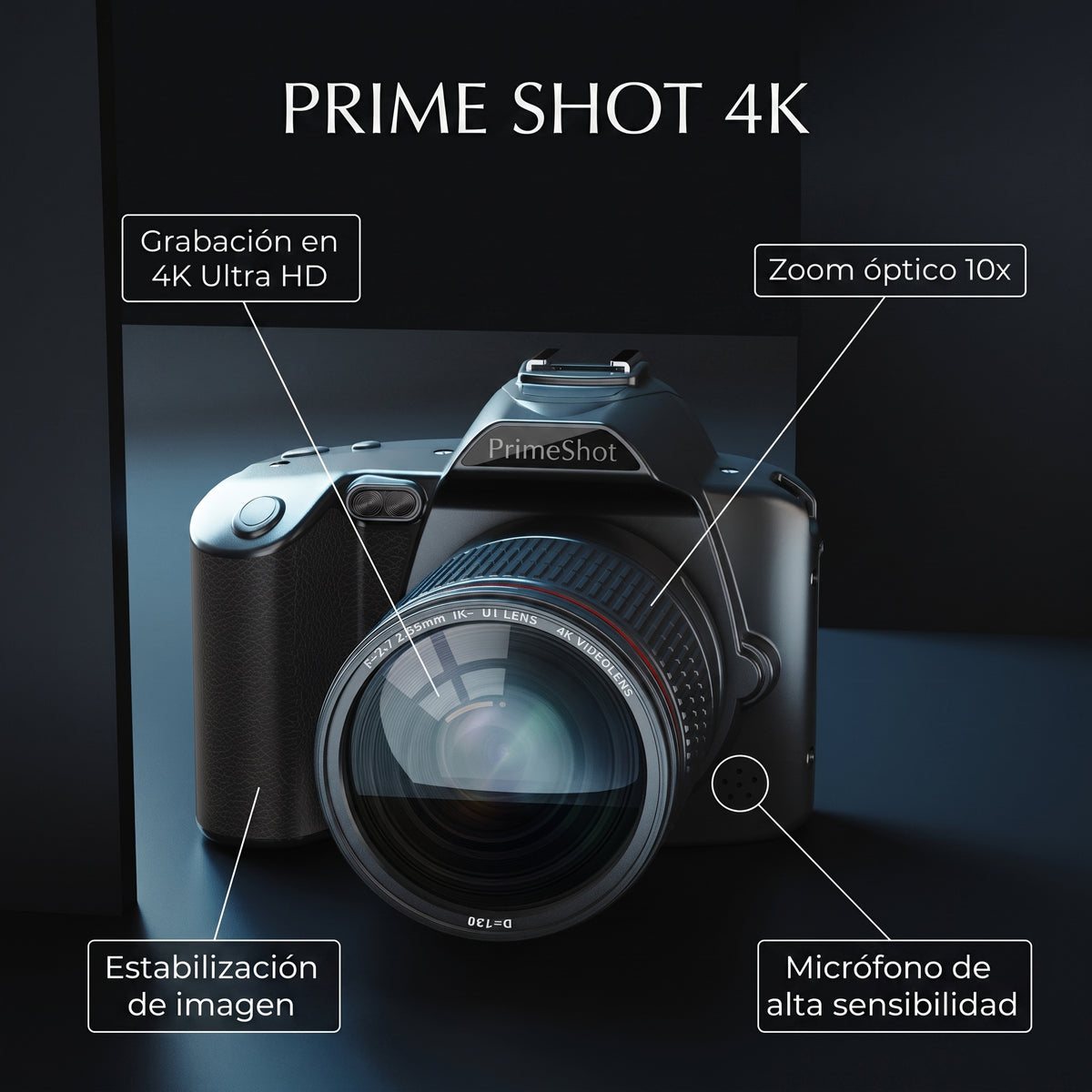 Cámara Profesional PrimeShot 4K ULTRA HD - VOLTEX