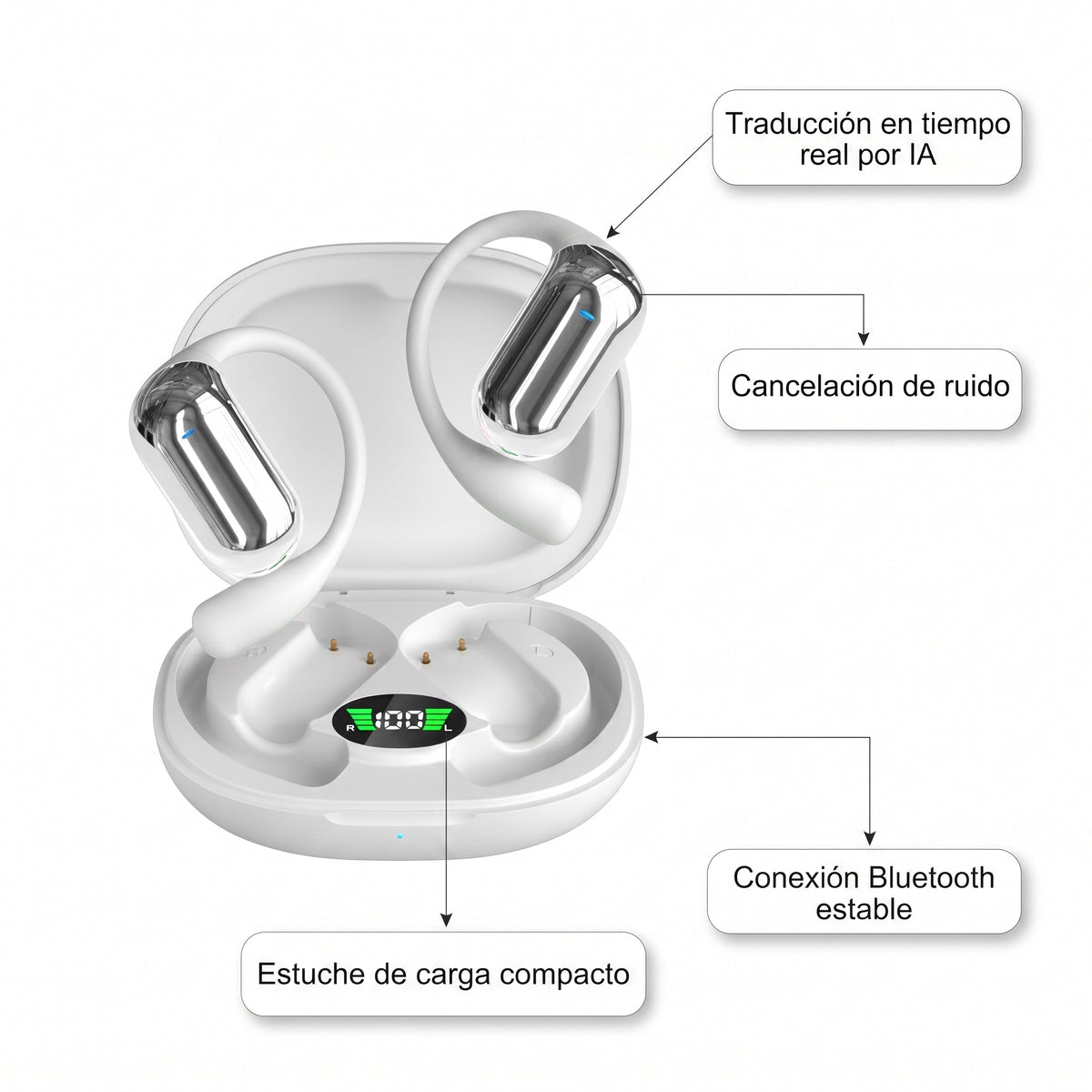 Auriculares Traductores IA VerbaBuds Open-Ear — Voltex