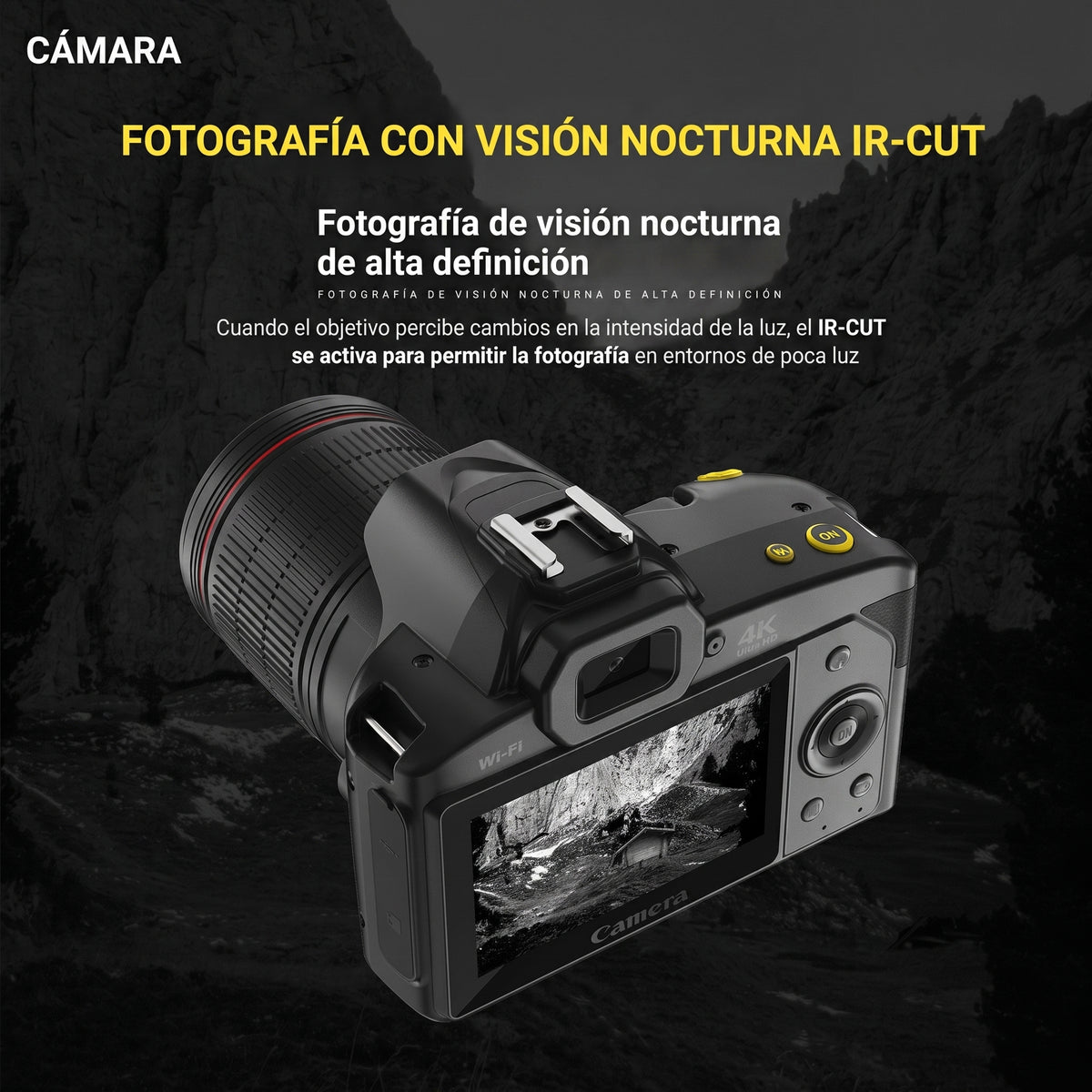 Cámara Profesional PrimeShot 4K ULTRA HD - VOLTEX