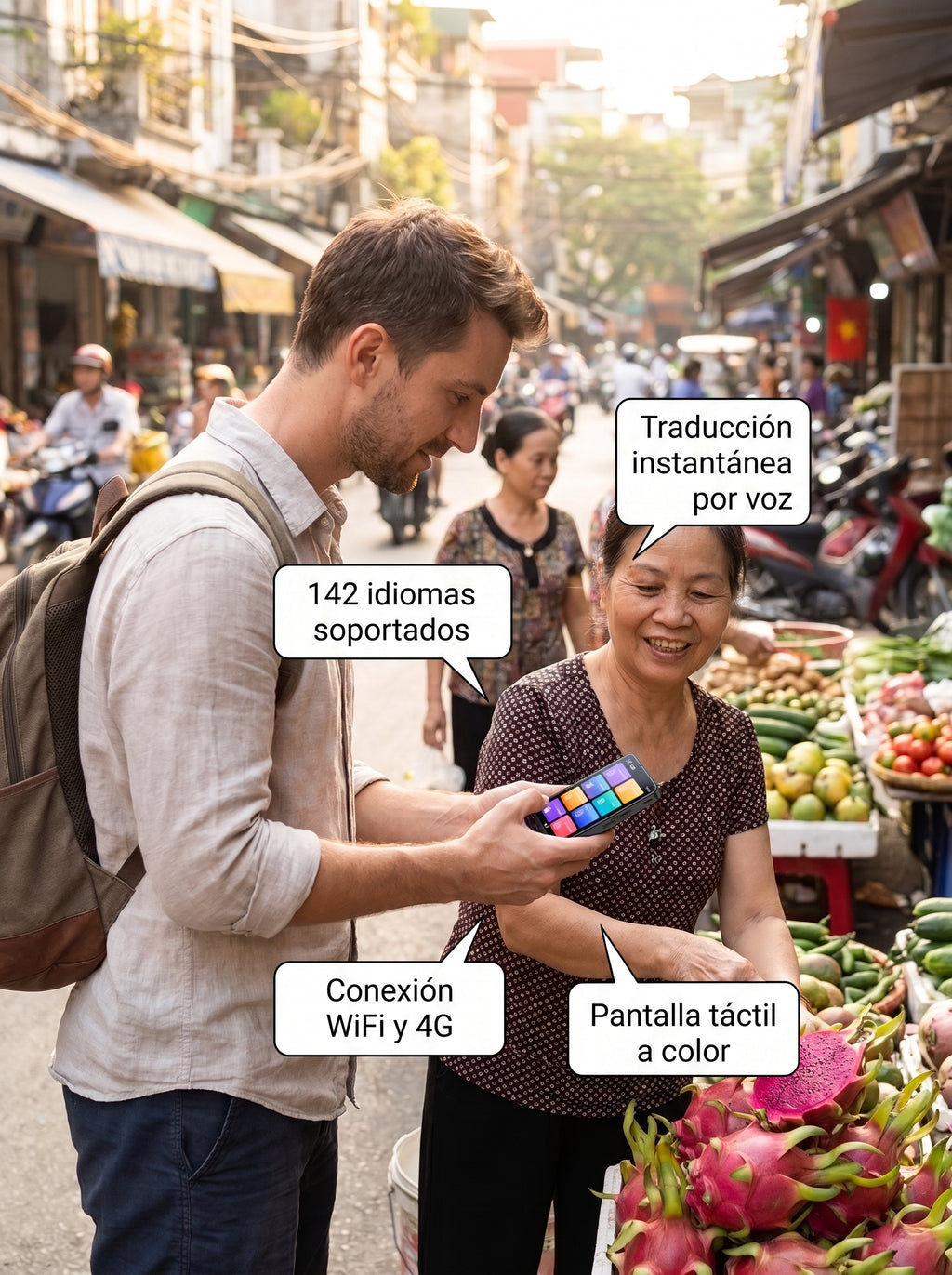 Traductor Inteligente Simultáneo 142 Idiomas con WiFi y 4G — Voltex