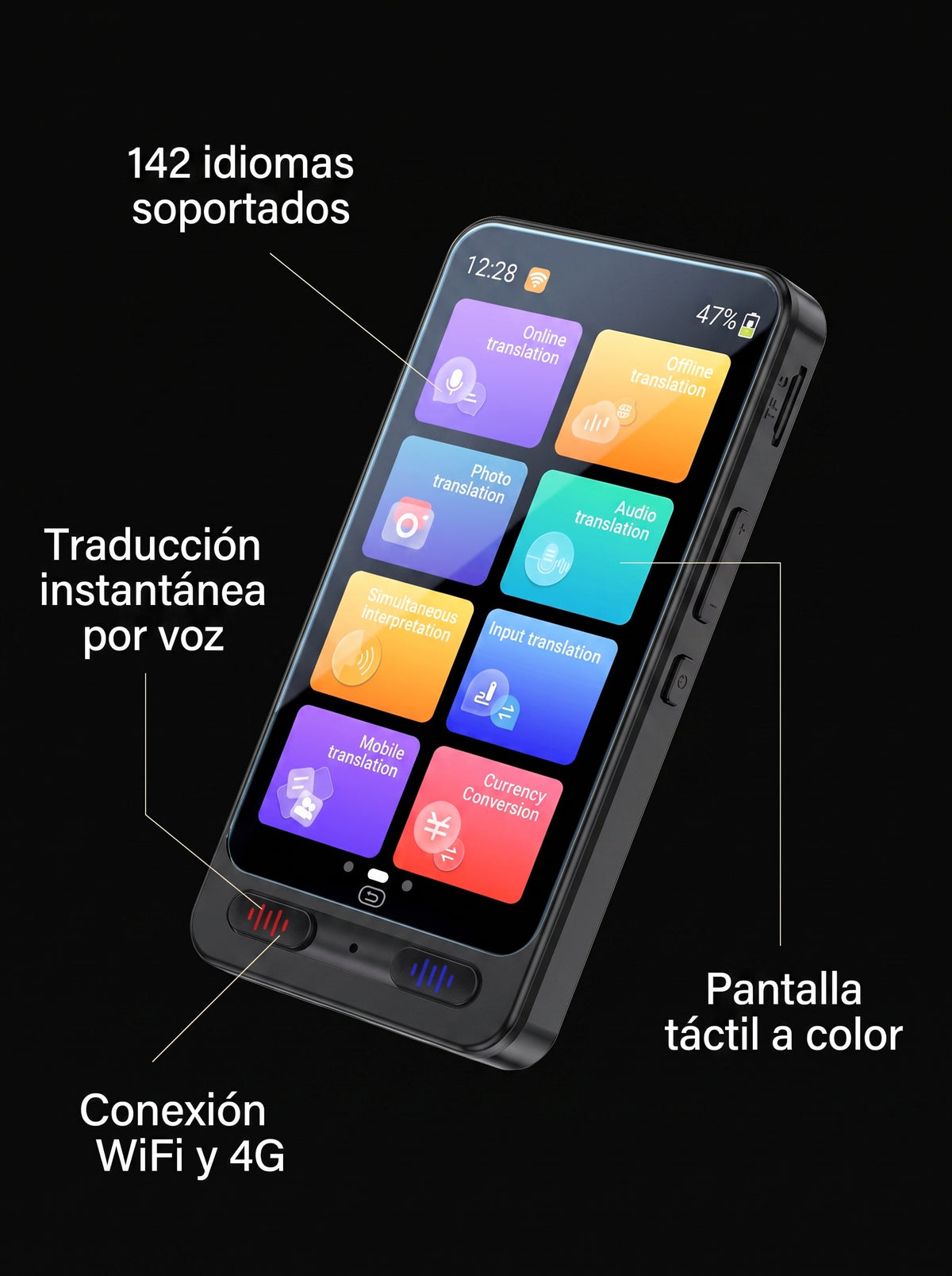 Traductor Inteligente Simultáneo 142 Idiomas con WiFi y 4G — Voltex