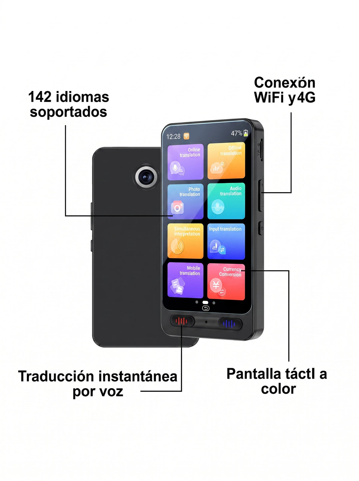 Traductor Inteligente Simultáneo 142 Idiomas con WiFi y 4G — Voltex