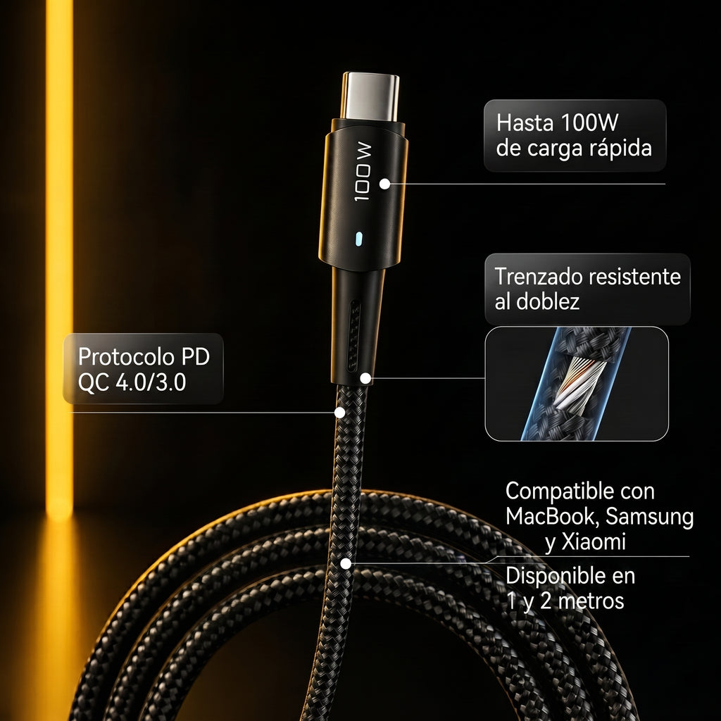 Cable USB-C Essager 100W/60W
