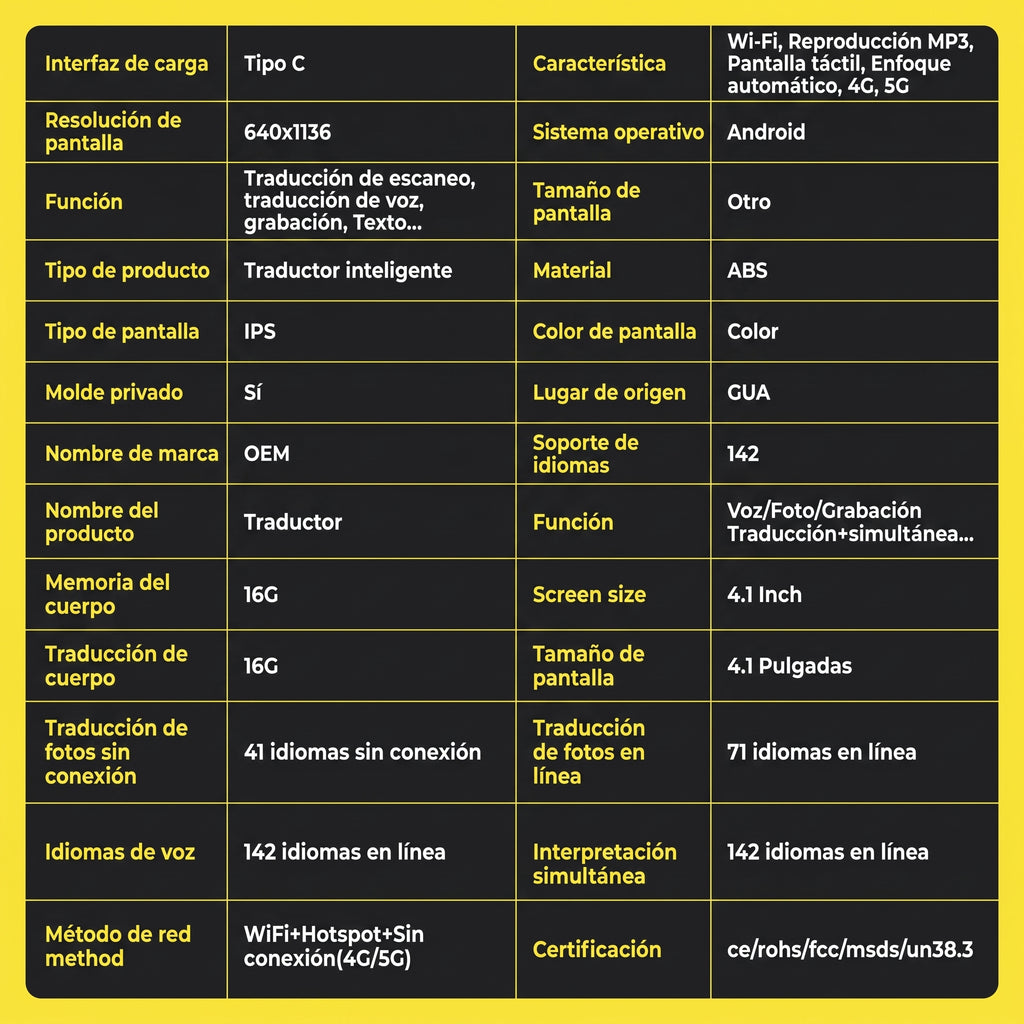 Traductor Inteligente Simultáneo 142 Idiomas con WiFi y 4G — Voltex
