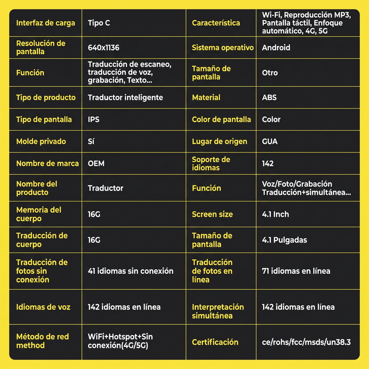 Traductor Inteligente Simultáneo 142 Idiomas con WiFi y 4G — Voltex