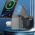 Estación de Carga Inalámbrica 3 en 1 con Reloj Digital — Voltex