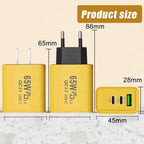 Cargador de Pared GaN 65W Carga Rápida 3.0 — Voltex