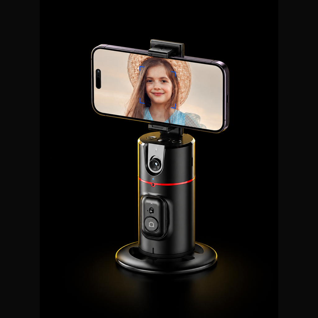 Soporte Selfie PTZ 360° con Seguimiento Facial IA — Voltex