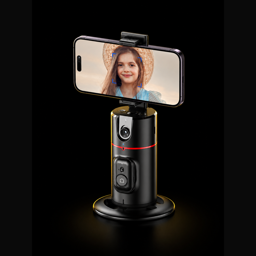 Soporte Selfie PTZ 360° con Seguimiento Facial IA — Voltex